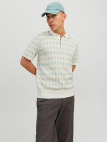 Jack & Jones All Over Print Shirt collar Polo -Egret - 12241578