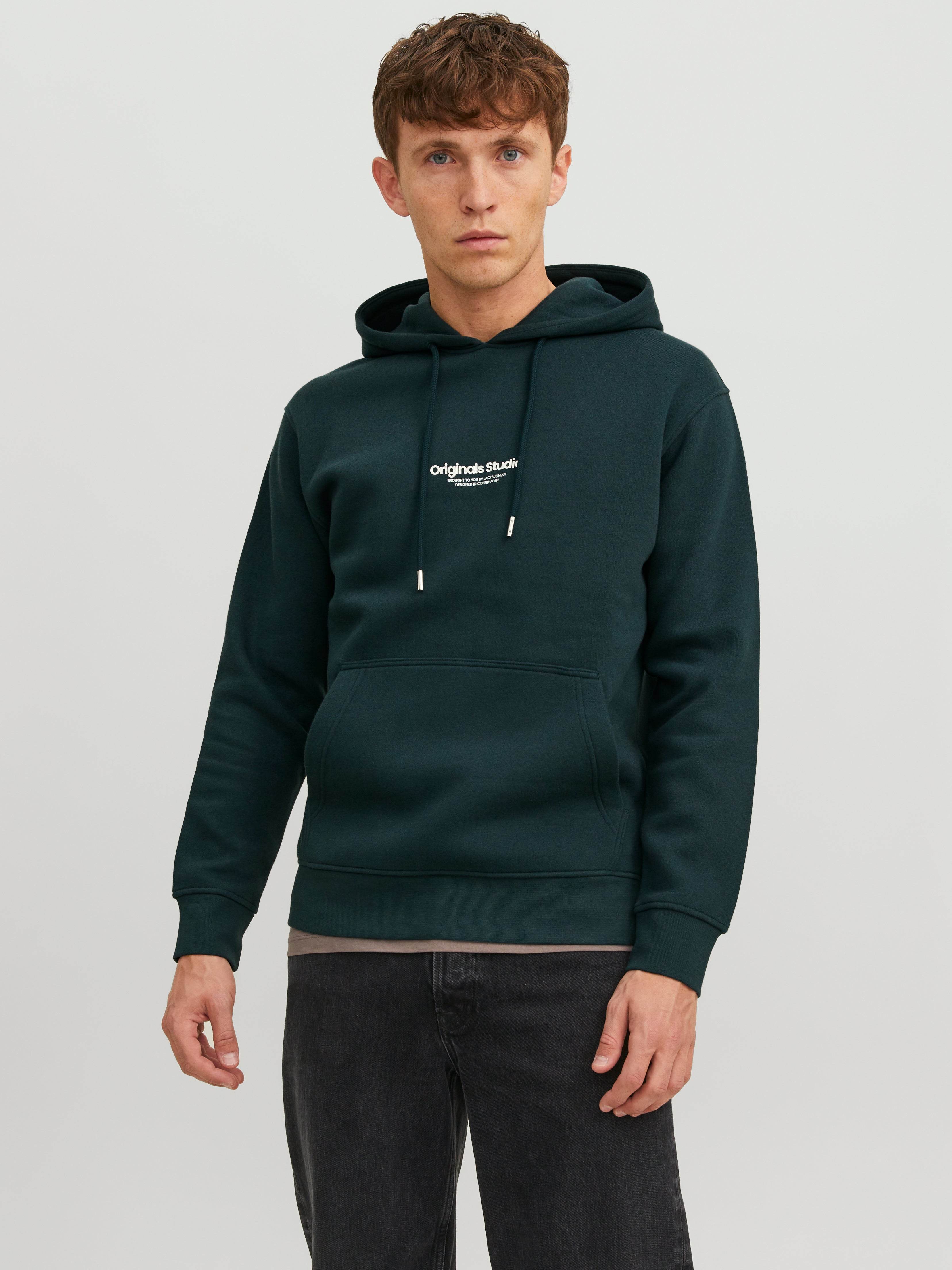 Gedruckt Kapuzenpullover | Mittelgrün | Jack & Jones®