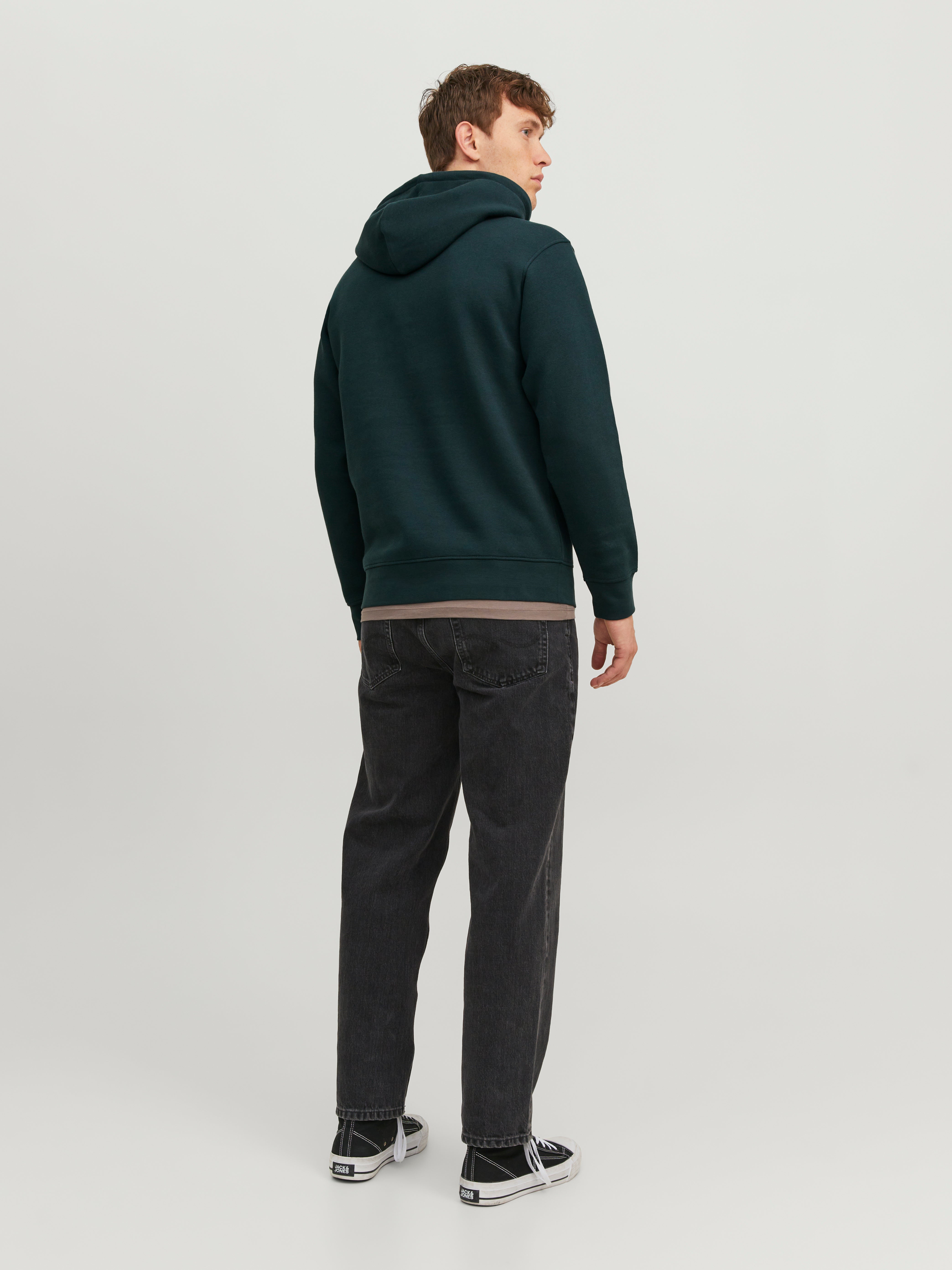 Gedruckt Kapuzenpullover | Mittelgrün | Jack & Jones®