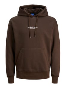 Jack & Jones Felpa con cappuccio Stampato -Chocolate Brown - 12241687