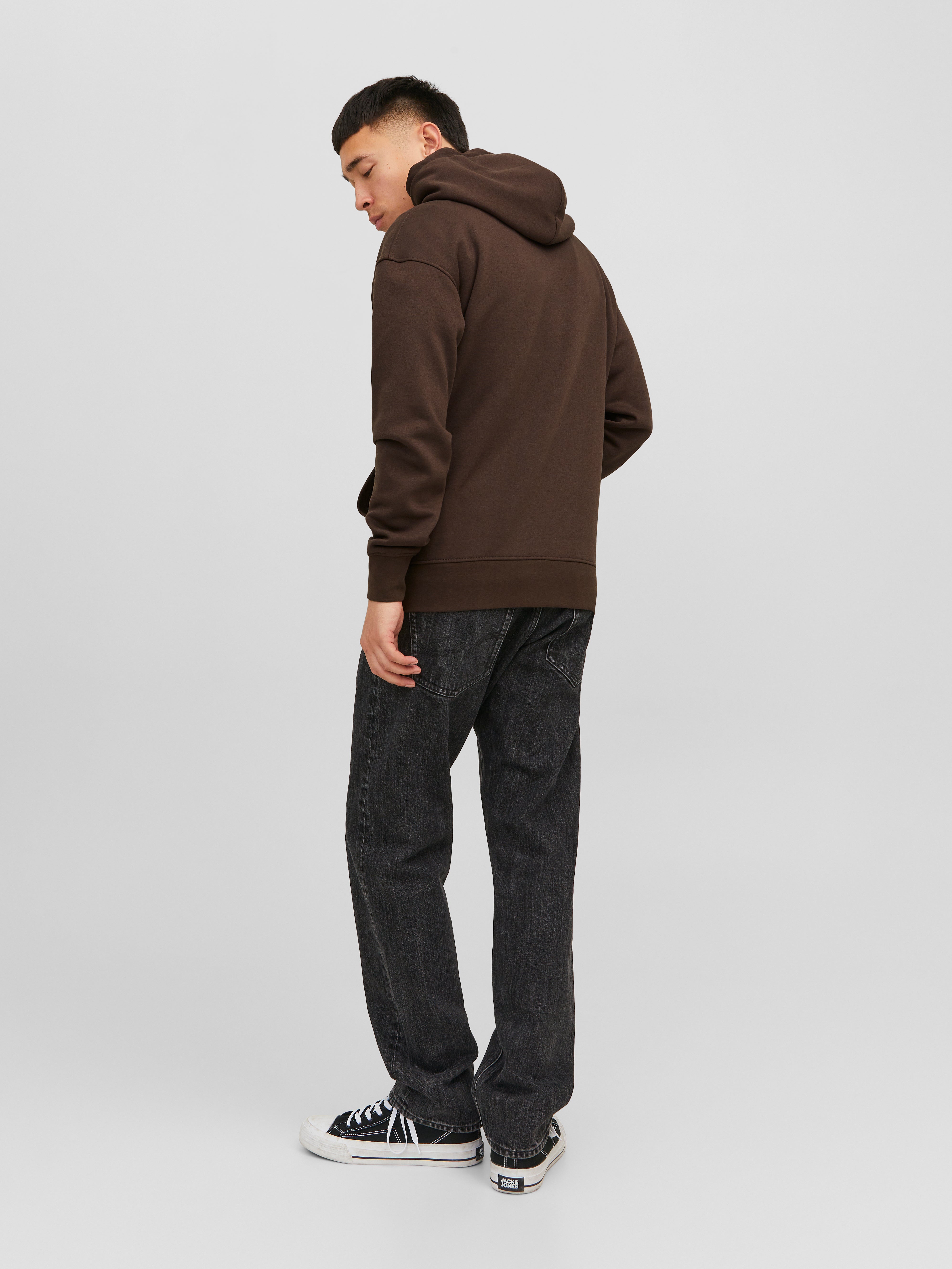 Gedruckt Kapuzenpullover | Mittelbraun | Jack & Jones® 