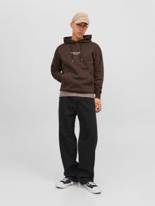 Jack & Jones Felpa con cappuccio Stampato -Chocolate Brown - 12241687