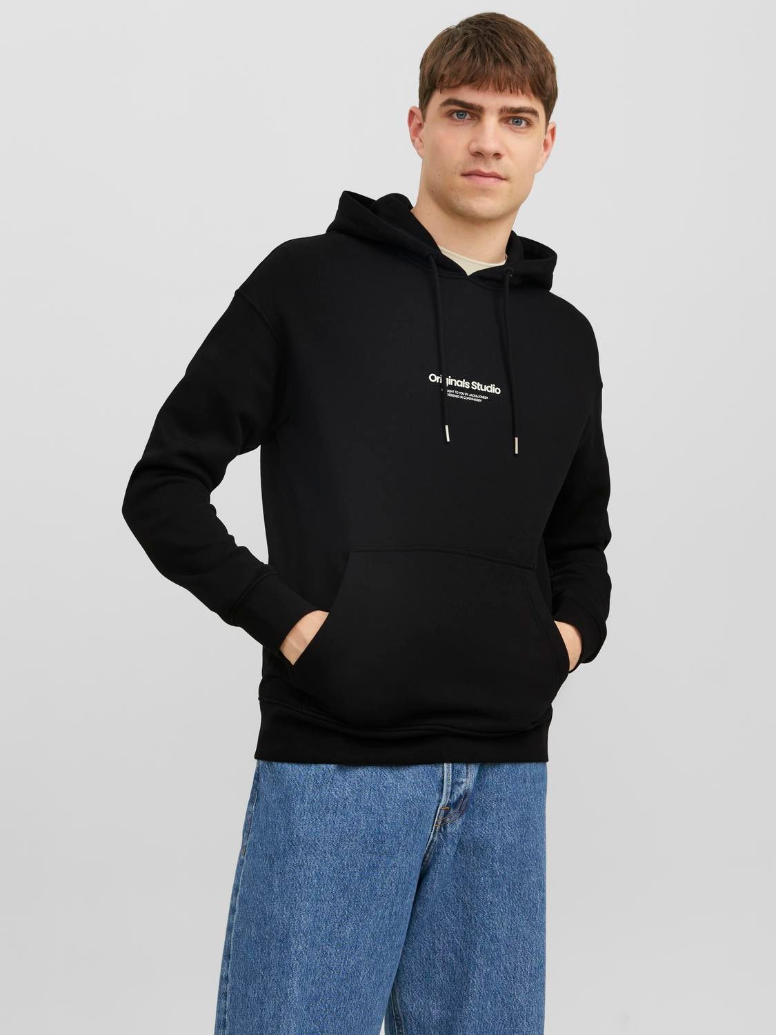 Printed Hoodie | Black | Jack & Jones®