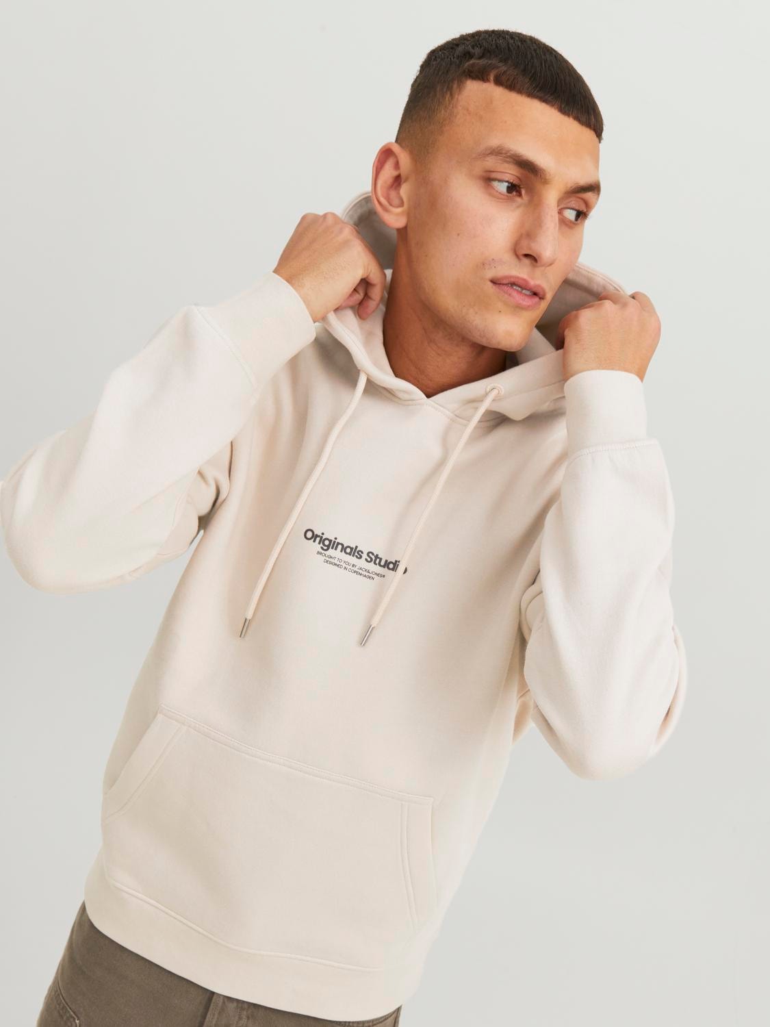 Jack & Jones Nyomott mintás Kapucnis felső -Moonbeam - 12241687