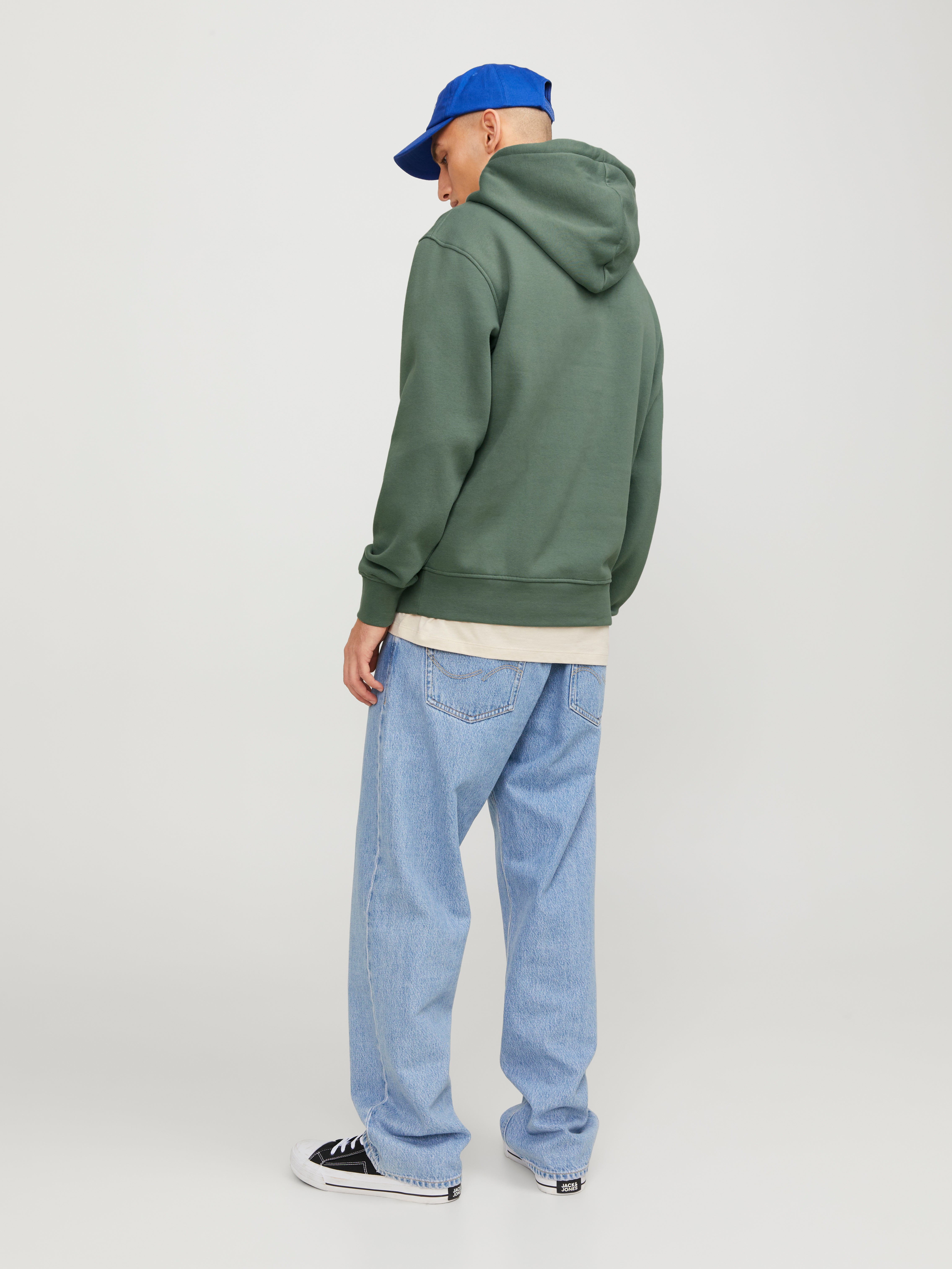 Gedruckt Kapuzenpullover | Mittelgrün | Jack & Jones®