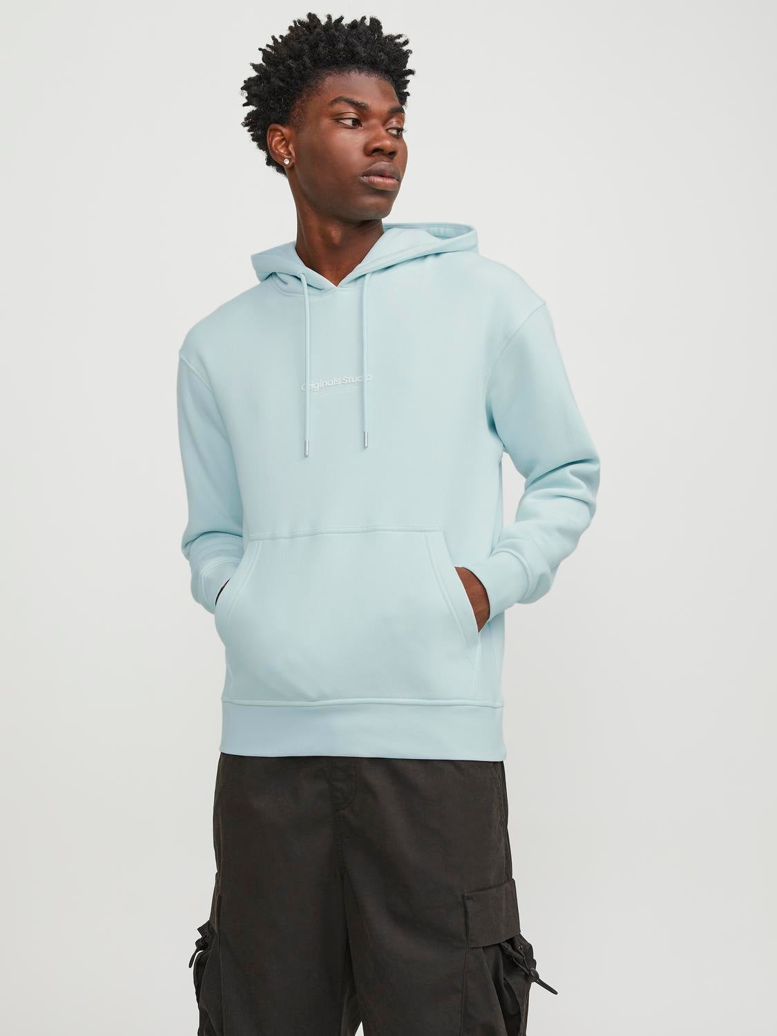 Light blue shop zipper hoodie