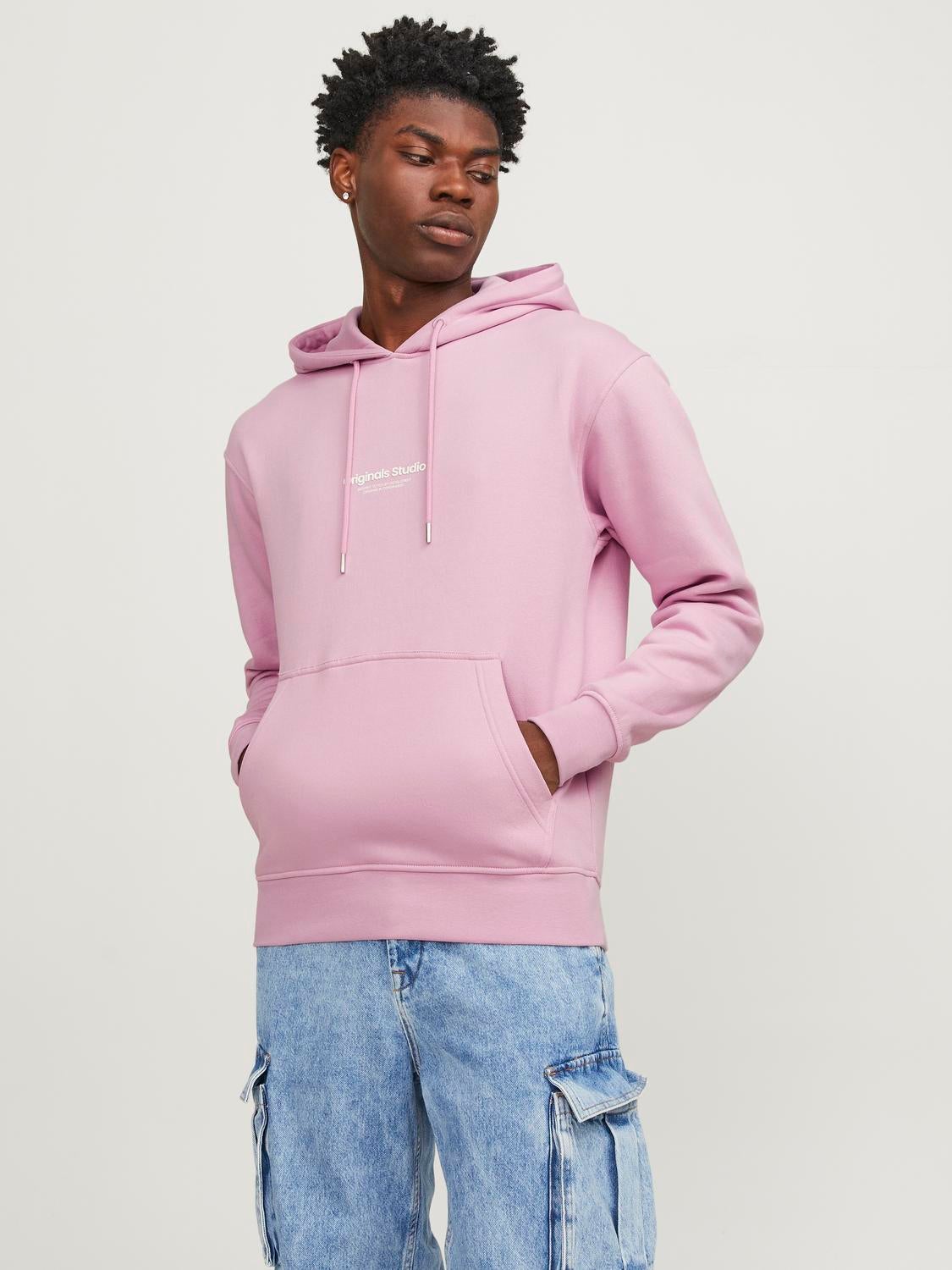 Mens pink 2025 hoodie with rose