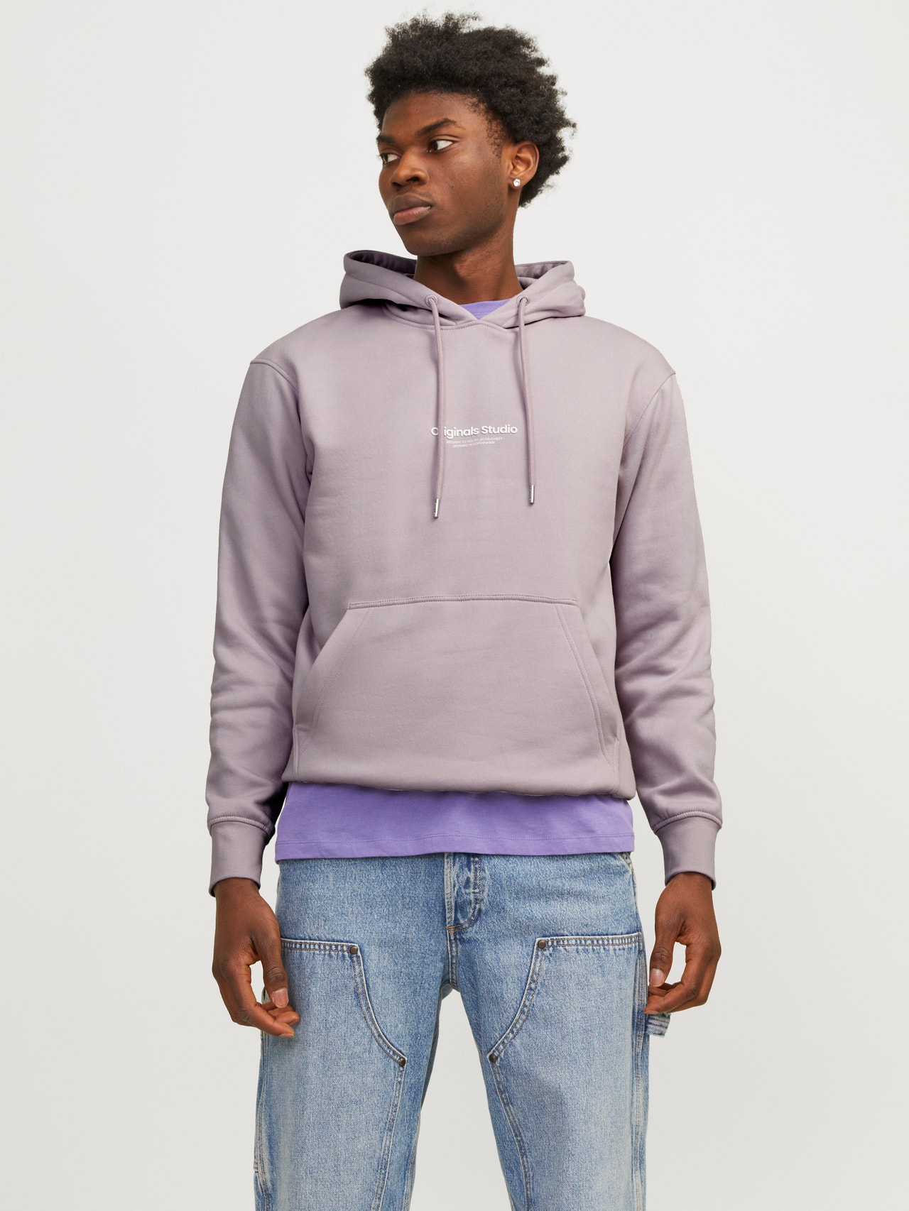 Jack & Jones Felpa con cappuccio Stampato -Lavender Frost - 12241687