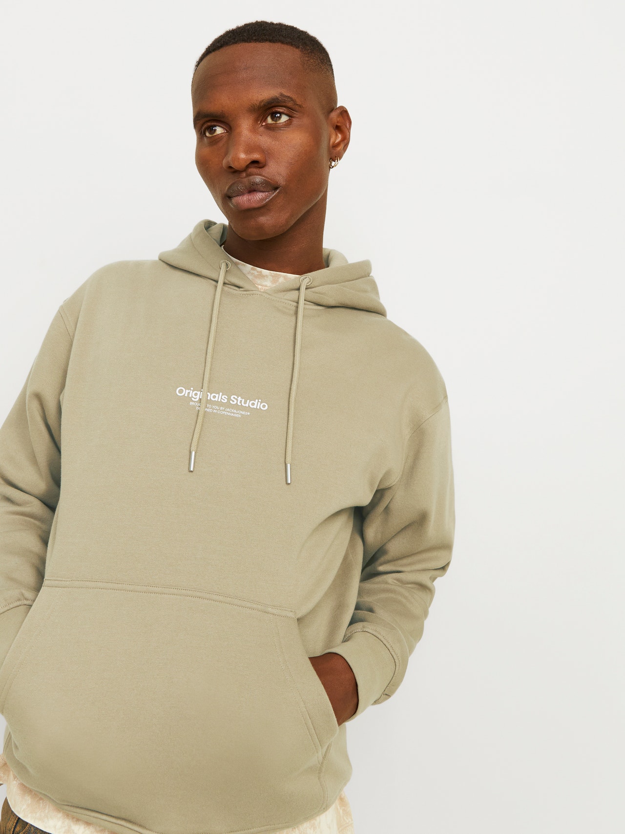 Jack & Jones Gedrukt Hoodie -Silver Sage - 12241687