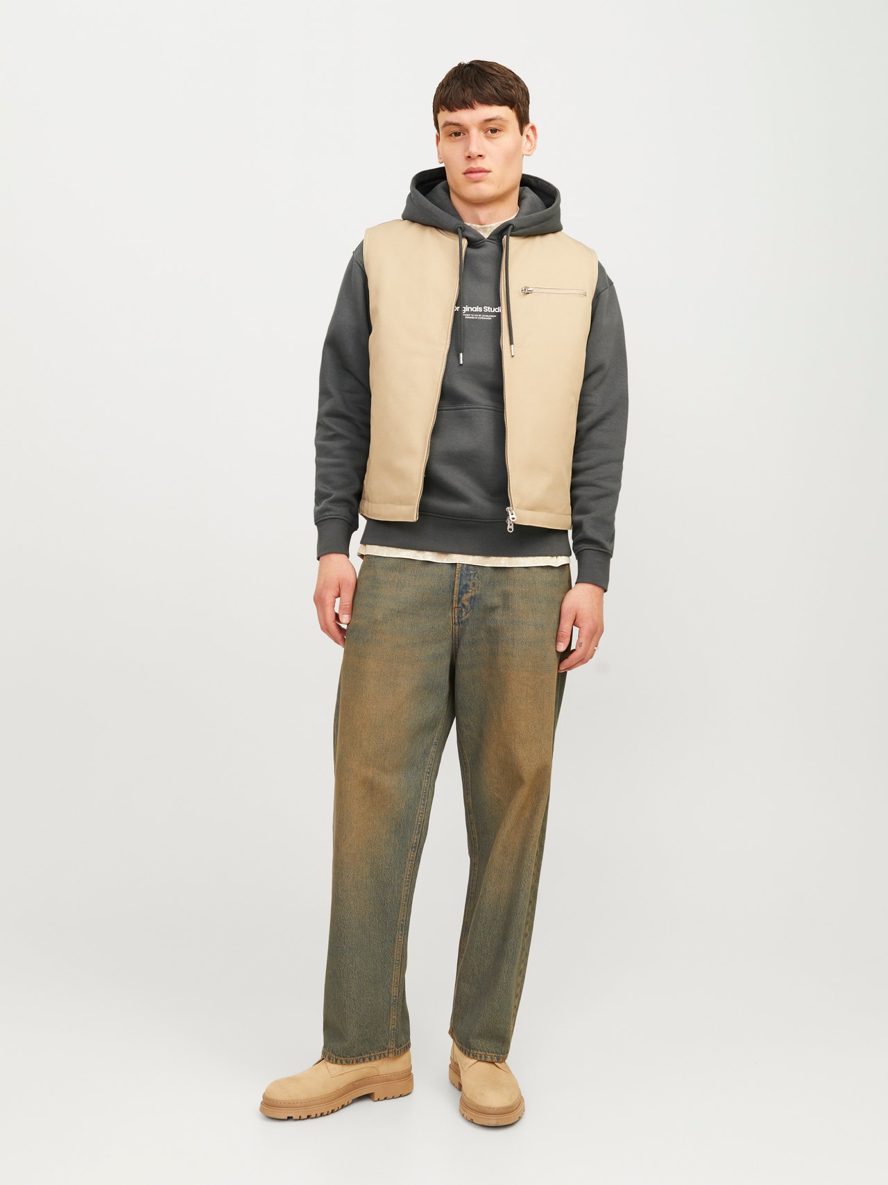 Jack & Jones Trykk Hettegenser -Iron Gate - 12241687