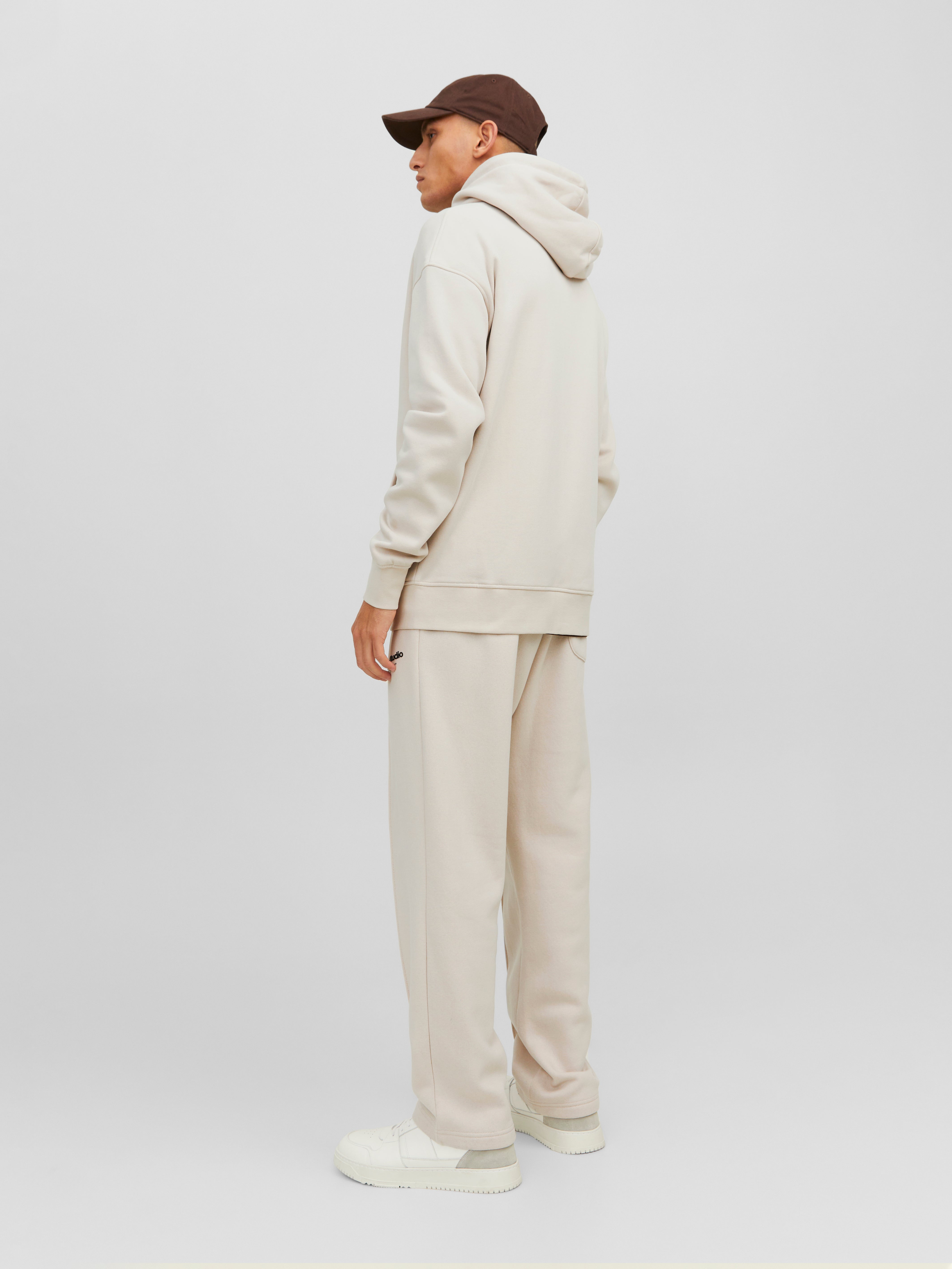 Gedruckt Kapuzenpullover mit Reißverschluss | Beige | Jack & Jones®