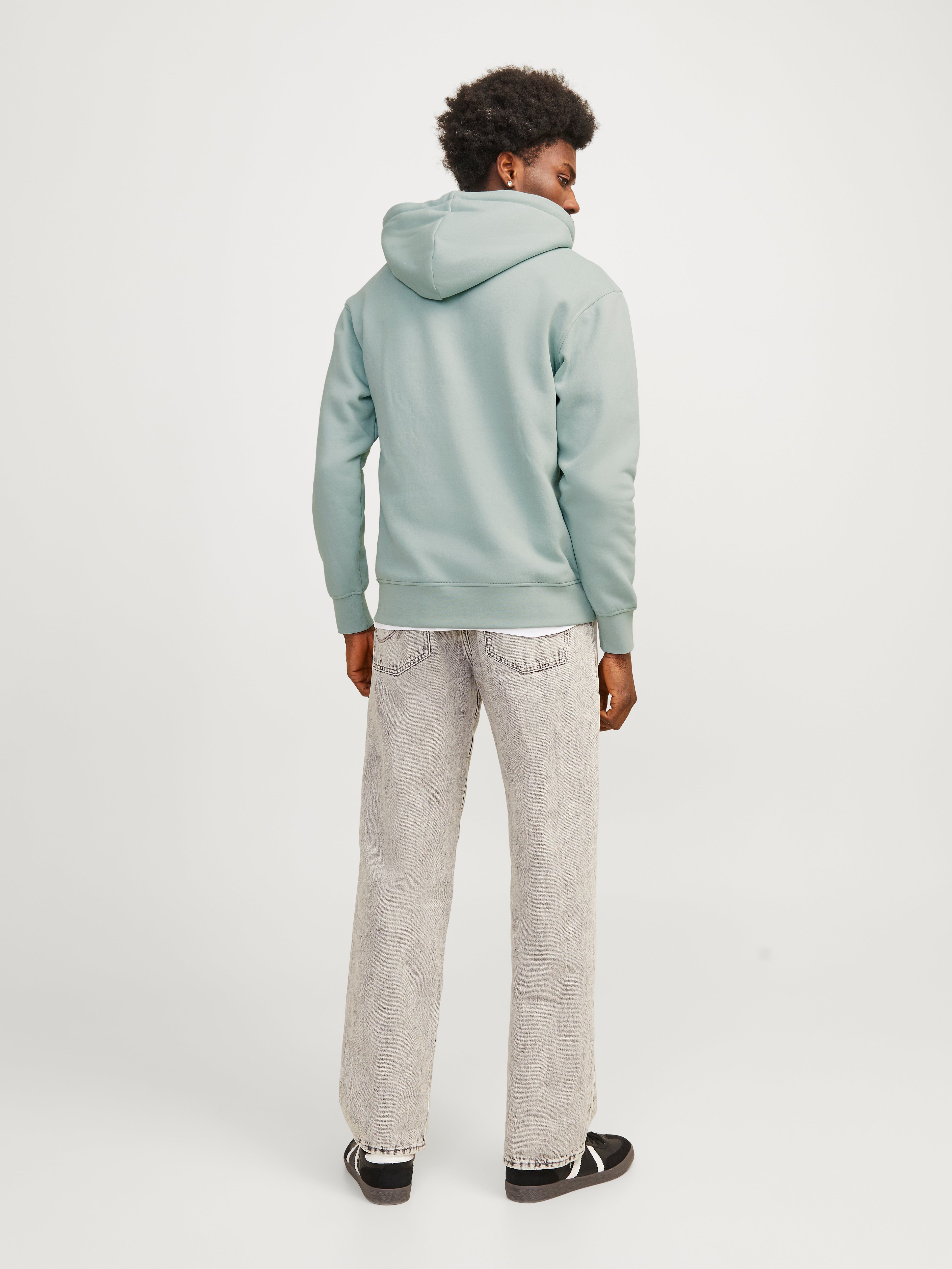 Gedruckt Kapuzenpullover mit Reißverschluss | Mittelblau | Jack 