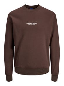 Jack & Jones Printed Crew neck Sweatshirt -Chocolate Brown - 12241694