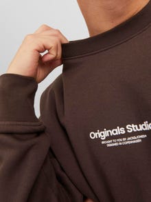 Jack & Jones Printed Crew neck Sweatshirt -Chocolate Brown - 12241694