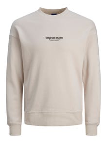 Jack & Jones Printet Sweatshirt med rund hals -Moonbeam - 12241694