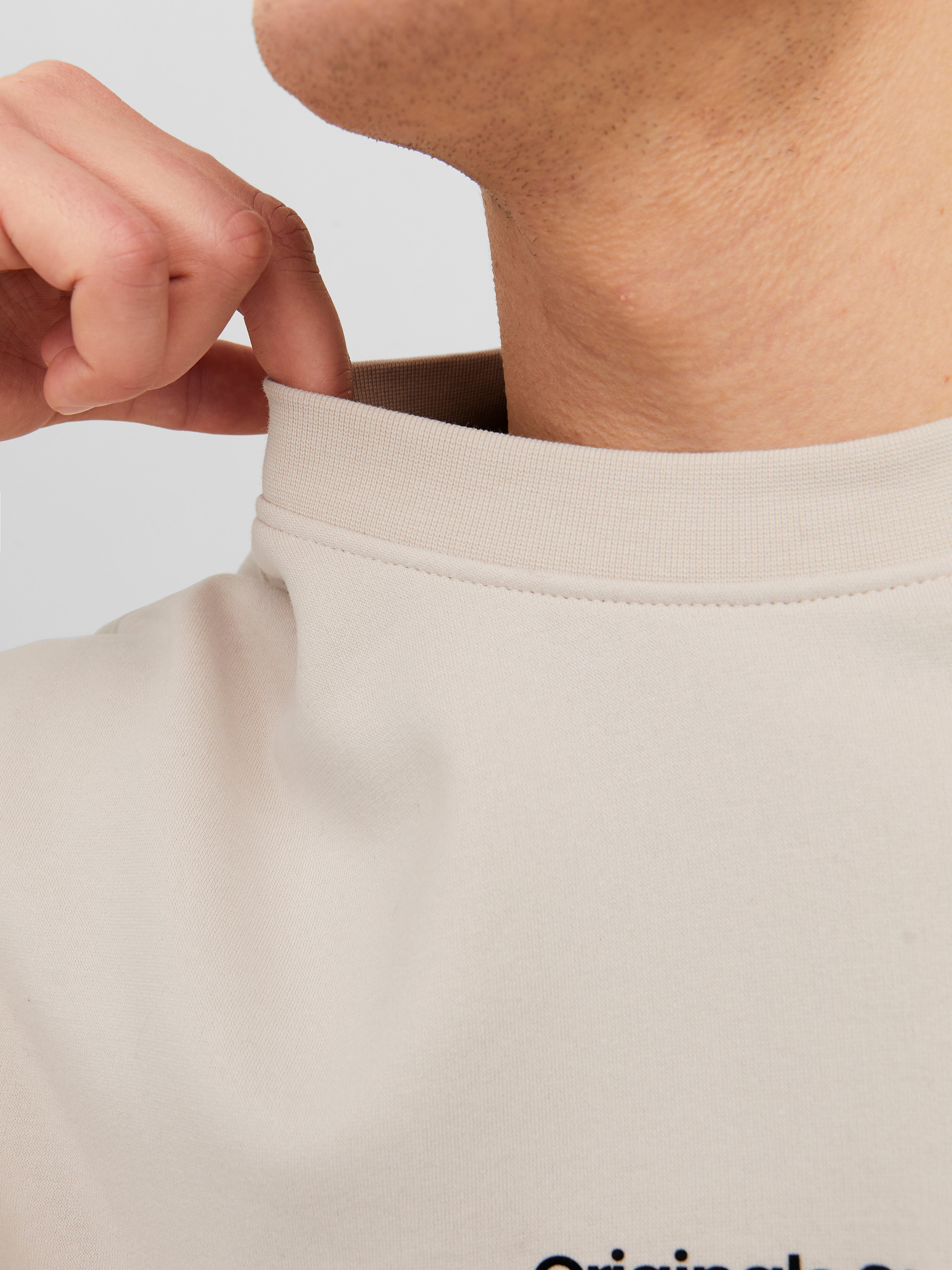 Gedruckt Sweatshirt mit Rundhals | Beige | Jack & Jones®
