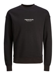 Jack & Jones Printed Crewn Neck Sweatshirt -Black - 12241694