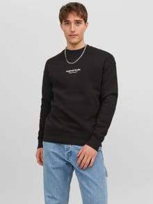 Jack & Jones Printed Crewn Neck Sweatshirt -Black - 12241694
