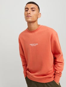 Jack & Jones Printed Crewn Neck Sweatshirt -Ginger - 12241694