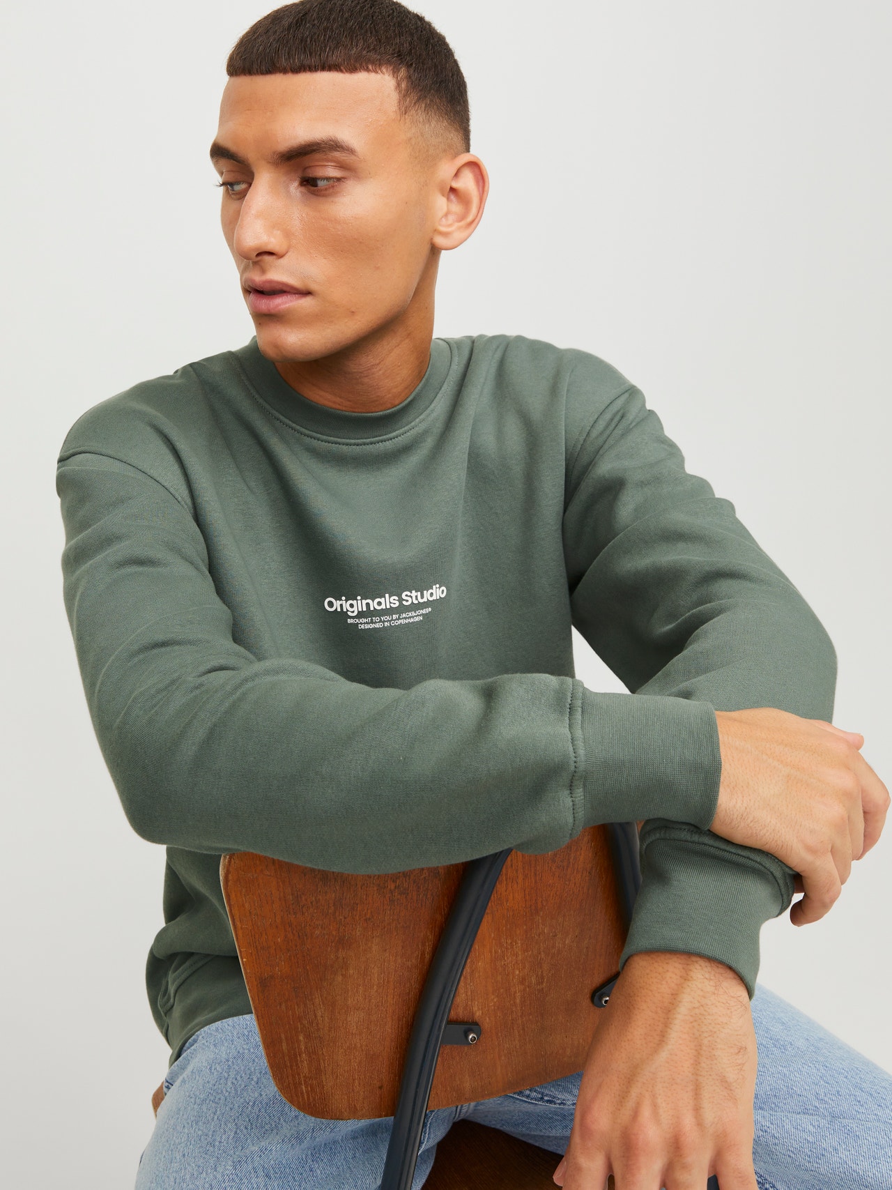 Jack and jones green sweatshirt Clearance