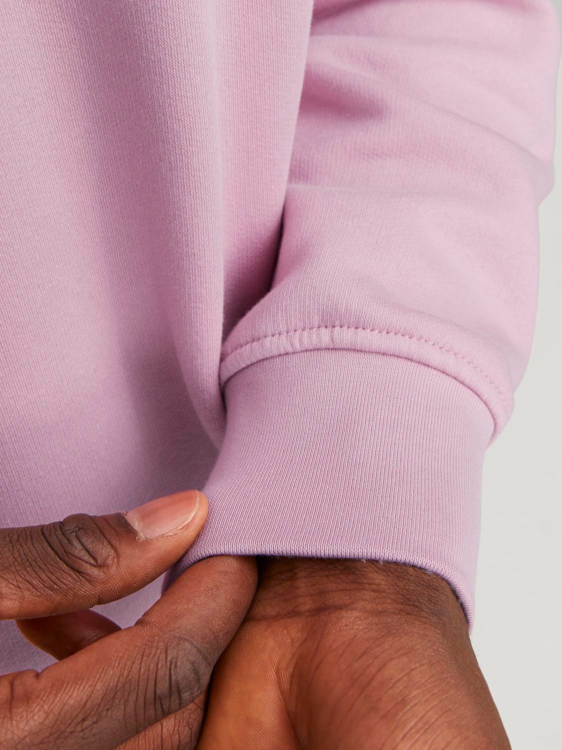 Jack & Jones Printet Sweatshirt med rund hals -Pink Nectar - 12241694