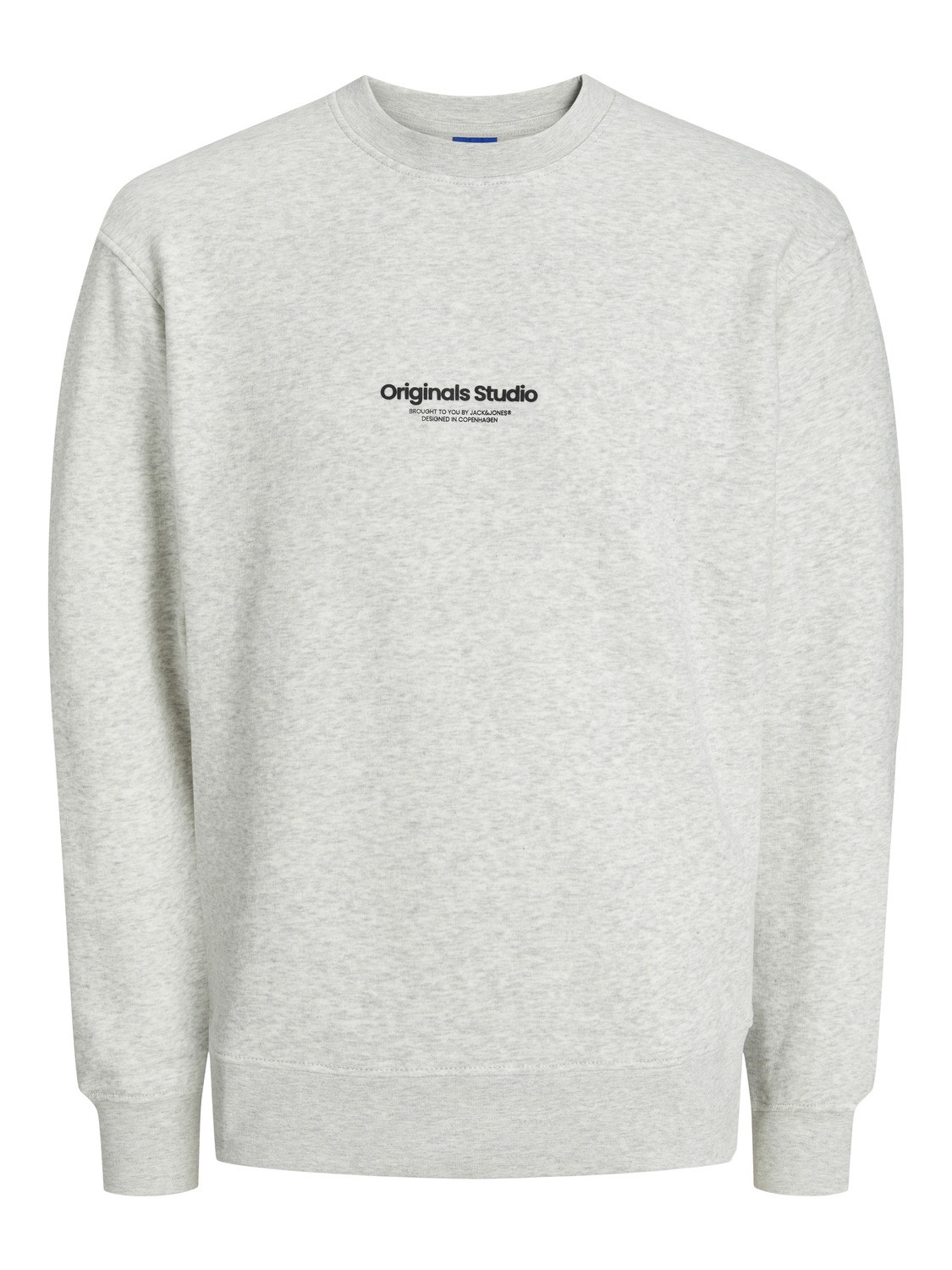 Jack & Jones Printed Crew neck Sweatshirt -White Melange - 12241694