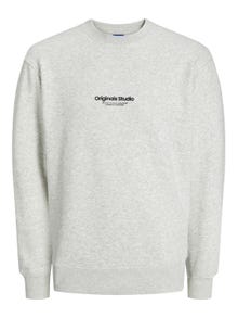 Jack & Jones Printet Sweatshirt med rund hals -White Melange - 12241694