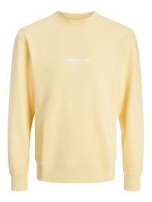 Jack & Jones Printed Crewn Neck Sweatshirt -Italian Straw - 12241694