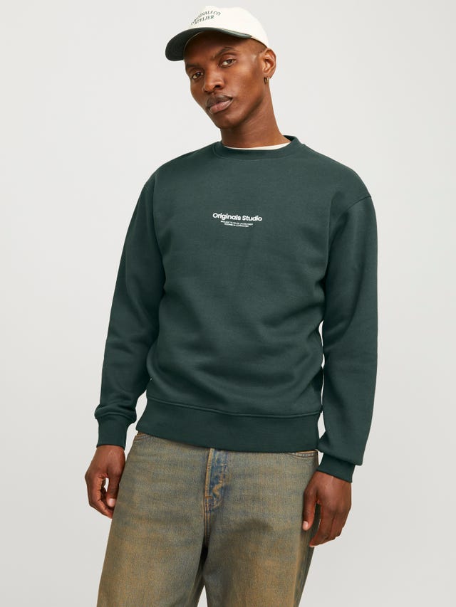 Jack & Jones Printed Crew neck Sweatshirt - 12241694