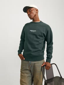 Jack & Jones Printed Crew neck Sweatshirt -Forest River - 12241694