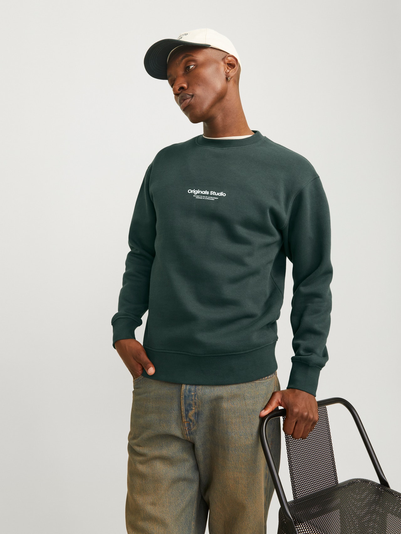 Jack & Jones Printed Crewn Neck Sweatshirt -Forest River - 12241694