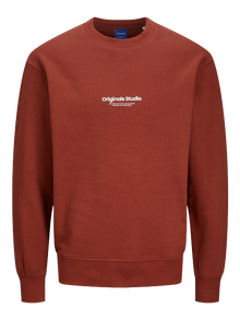 Jack & Jones Printed Crew neck Sweatshirt -Brandy Brown  - 12241694