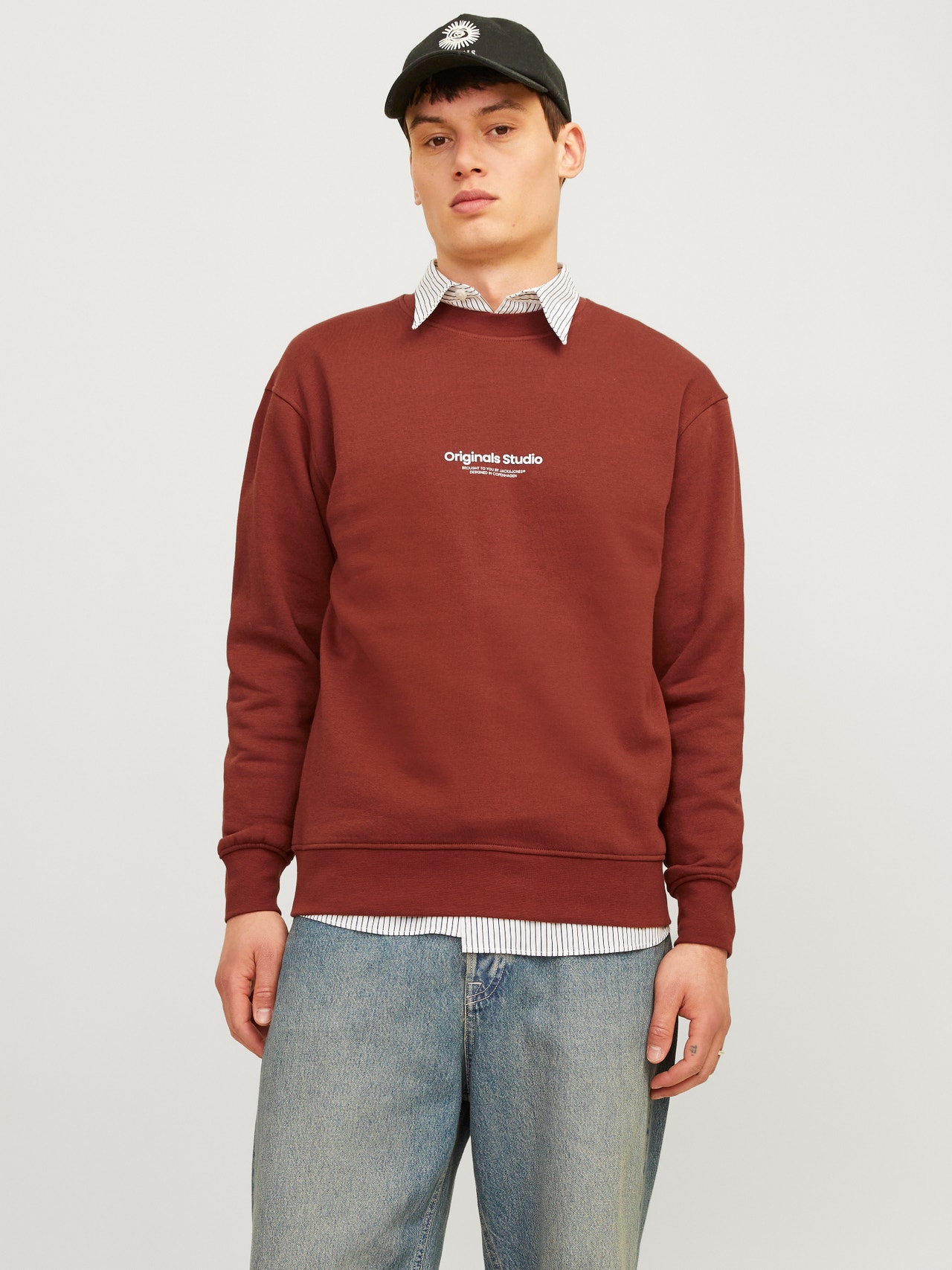 Jack & Jones Gedrukt Sweatshirt met ronde hals -Brandy Brown  - 12241694