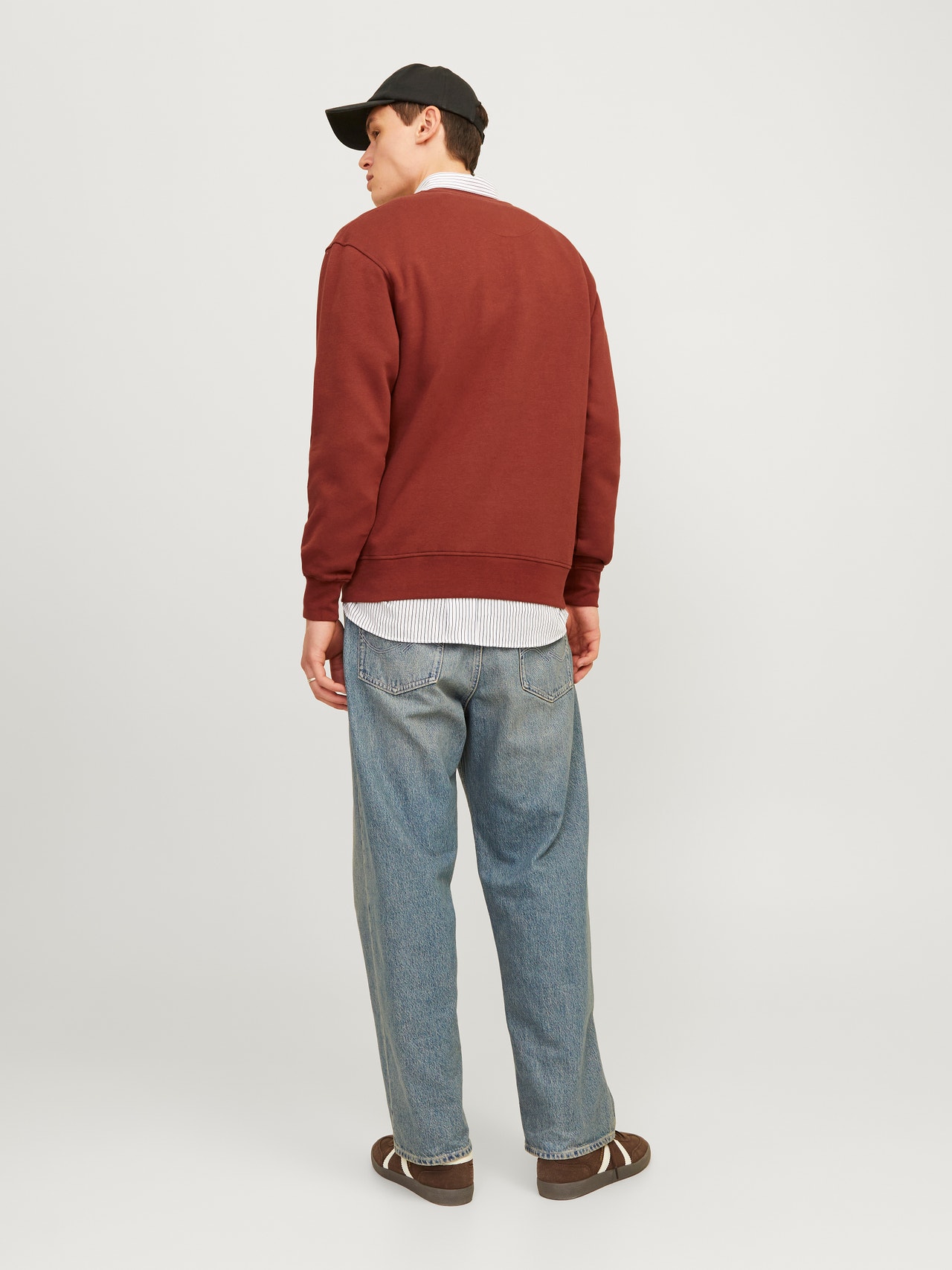 Jack & Jones Trykk Genser med rund hals -Brandy Brown  - 12241694