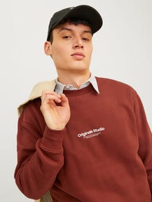 Jack & Jones Spausdintas raštas Apatinis prakaituojantis megztinis -Brandy Brown  - 12241694