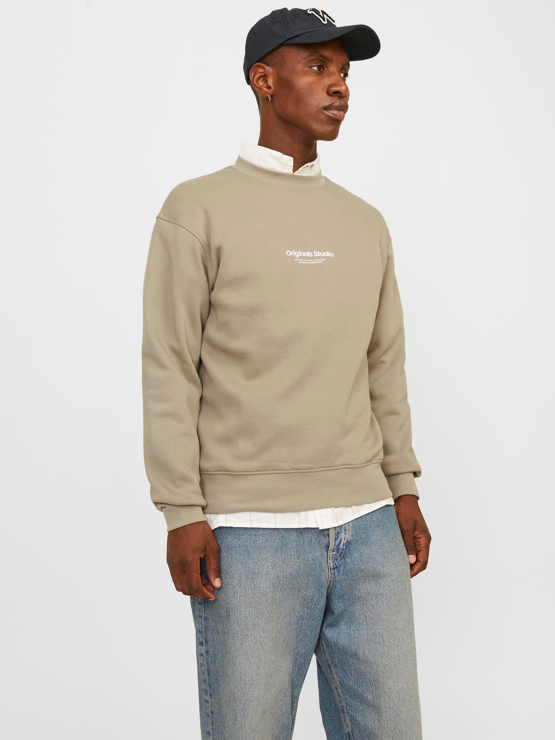 Jack & Jones Painettu Pyöreäkauluksinen collegepaita -Silver Sage - 12241694