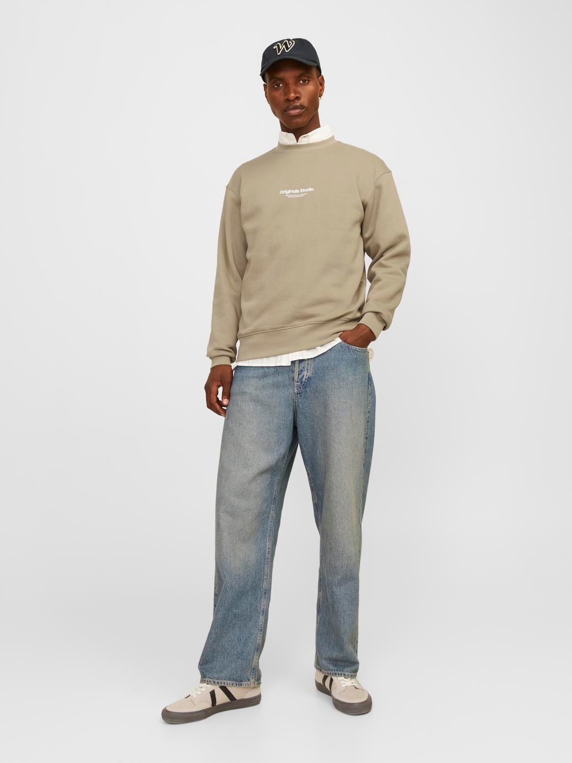 Jack & Jones Gedrukt Sweatshirt met ronde hals -Silver Sage - 12241694