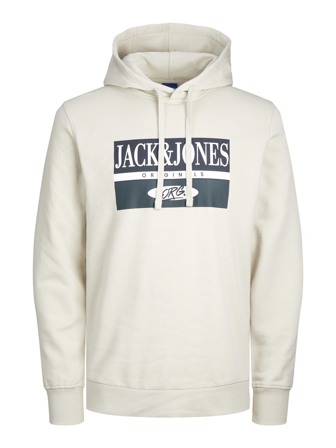 Jack & Jones Logo Hoodie -Moonbeam - 12241776