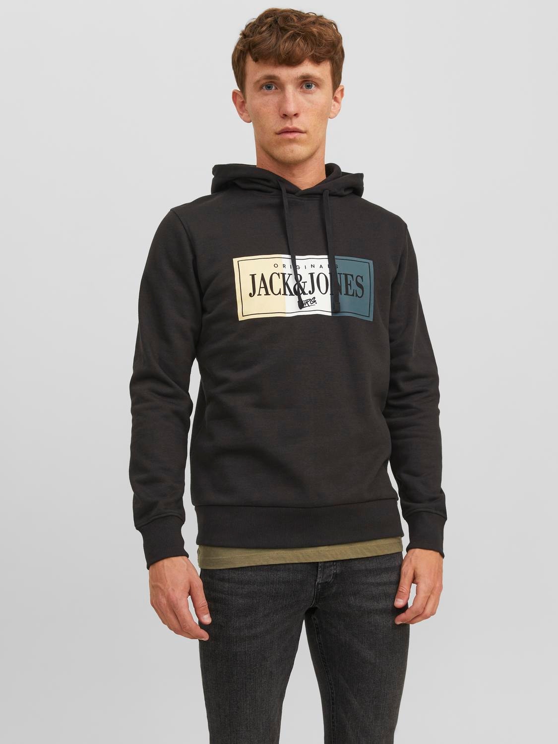 Jack & Jones Felpa con cappuccio Con logo -Black - 12241776