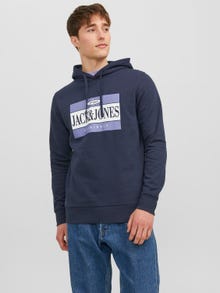 Jack & Jones Logo Hoodie -Navy Blazer - 12241776