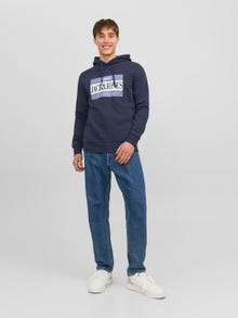 Jack & Jones Logo Hoodie -Navy Blazer - 12241776