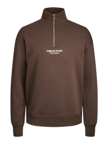 Jack & Jones Half zip Sweatshirt -Chocolate Brown - 12241777