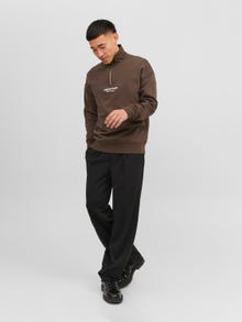 Jack & Jones Half zip Sweatshirt -Chocolate Brown - 12241777