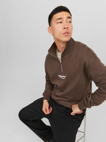 Jack & Jones Half zip Sweatshirt -Chocolate Brown - 12241777