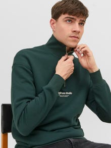 Jack & Jones Text Half Zip Sweatshirt -Magical Forest - 12241777