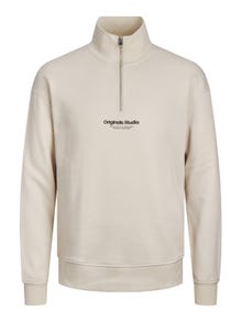 Jack & Jones Felpa con mezza zip Testo -Moonbeam - 12241777