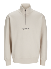 Jack & Jones Tekstas Bliuzonas su pusiau užtrauktuku -Moonbeam - 12241777
