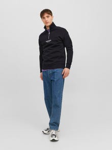 Jack & Jones Tekstas Pusiau užtrauktuko megztinis -Black - 12241777