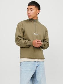 Jack & Jones Szöveg Félcipzáras pulóver -Aloe - 12241777