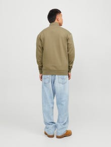 Jack & Jones Text Sweatshirt mit halbem Reißverschluss -Aloe - 12241777